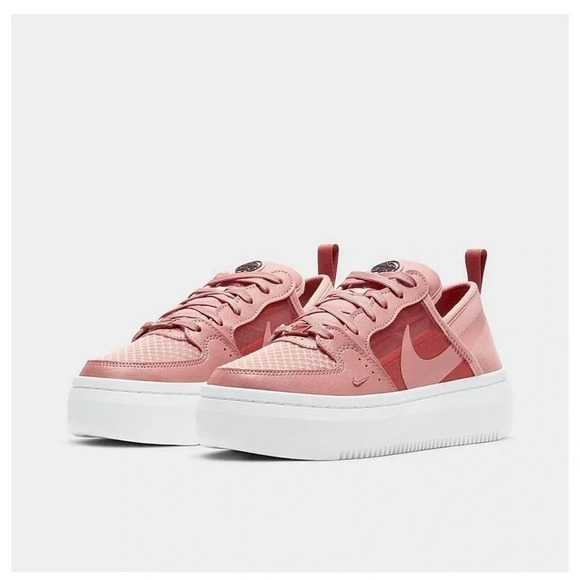 Nike Women's Pink and White Sneakers - Picture 1 of 8